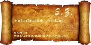 Sedlatschek Zoltán névjegykártya